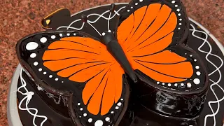 Easy butterfly cake design | how to make butterfly cake | round cake  cutting butterfly #viralvideo