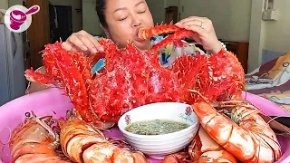 Seafood boil กินกุ้งลายเสือยักษ์ที่บ้านพัทยา (ตอนช่วงกลับไทย) ก่อนทำตาค่ะ