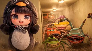 GUGU GAGA PENGUIN vs CAR EATERS Rumi Hamood Train in Garry`s Mod Ep.4