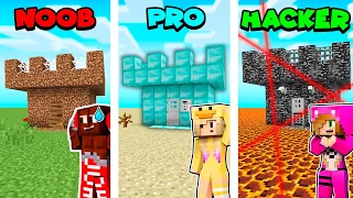 ¡CASTILLO NOOB vs CASTILLO PRO vs CASTILLO HACKER! 😱😂 LYNA VS ELA VS DANI en MINECRAFT