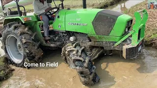 How to Work [Deutz Fahr 50 4WD] Four Wheel Drive Differential Lock in MUD Condition