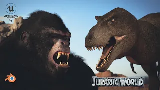 Kong vs T-Rex in Jurassic World