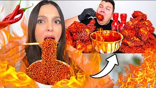 تحدي أكلت أكل حار نار لمدة اسبوع كامل!!🥵 عذاب…😭💔