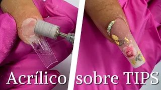 APRENDE a Aplicar ACRILICO Sobre TIPS - como poner Tips en las uñas - uñas acrílicas - tendencia