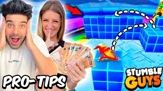 MI NOVIA me DA 50€ por CADA PRO TIP en STUMBLE GUYS!!