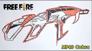 Cara Gambar MP40 Cobra Free Fire | Drawing and Coloring MP40 Cobra FF