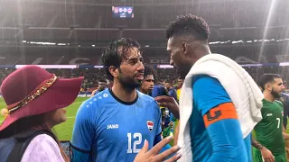 حارس الاكوادور يطلب قميص جلال حسن بعد المباراة.