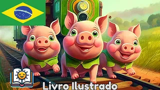 🚂 Aventura de Trem com Os Três Porquinhos | História Infantil | TinySchool 🏠