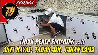 Bikin sendiri pintu sliding kitchen set bawah, pakai TACO PVC BOARD