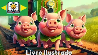 🚂 Aventura de Trem com Os Três Porquinhos | História Infantil | TinySchool 🏠
