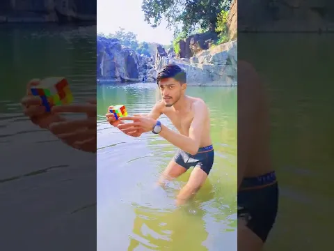 Underwater solving Rubik's cube challenge #shorts