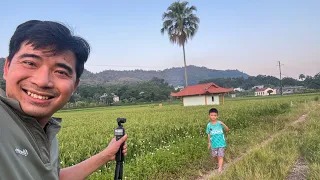 BA TIN ĐI DẠO THĂM CÁNH ĐỒNG QUÊ CÙNG BỐ PÁO