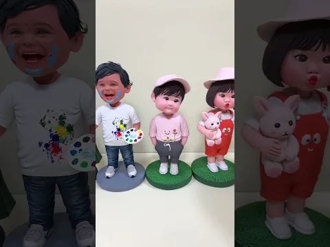 Unstoppable Joy with Handmade Clay Bobbleheads Swaying Together