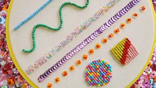 7 PUNTADAS BASICAS PARA BORDAR CON CHAQUIRA Y LENTEJUELAS - BORDADO PARA PRINCIPIANTES
