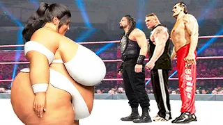Sumo Girl vs Roman Reigns, Brock Lesnar & The Great Khali