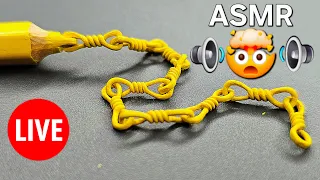 Carving the Thinnest Yellow Pencil Chain ⛓️ Extreme ASMR