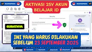 WAJIB! CARA AKTIVASI 2SV VERIFIKASI DUA LANGKAH SEMUA AKUN BELAJAR ID