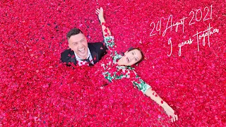حفلة عيد زواجنا ال ٩ سنين💖 !! مليتلها المسبح ورد 🌹 (عدد ساعاتنا سوا)