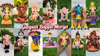 Ganesh Chaturthi Special 🎊🎉🙏Lord Ganpati  Ji All Models Making With Clay🙏🥥🌺Blooming Hands Special💕🥰