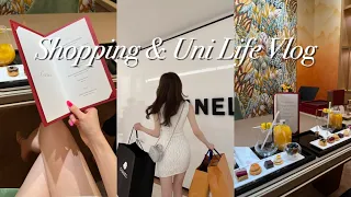 eng) 대학생 일상 | 샤넬 학교가방, 루이비통 언박싱🛍  까르띠에 행사 | 등교, 카공 | 톡톡 디너