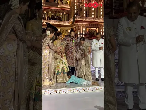 Akash Ambani’s son Prithvi FALLS on stage in front of media during Anant-Radhika’s reception 😱
