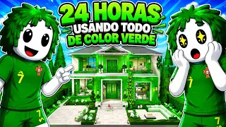 ¡24 HORAS USANDO TODO DE COLOR VERDE! 😱 (Al final no pude conseguir amigos) 