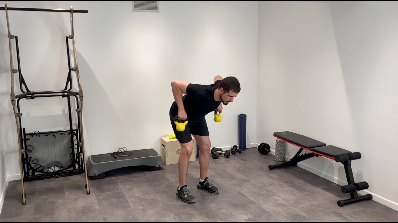 Image Rowing prise pronation avec kettlebell