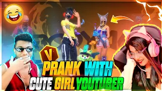 PRANK WITH CUTE GIRL YOUTUBER 😍 ONLY FUNNY CUSTOM CHALLNGE #ff #gaming #prank #funy