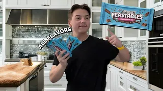 Trying All The MrBeast FEASTABLES Chocolate Bars!