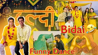 Haldi Ceremony 💛||Haldi main kia funny Dance💃 || Chacha ki Bidai🤣|#vlogs #wedding #haldiceremony