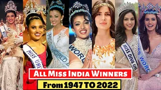 Complete List Of All Miss INDIA Winners From 1947 To 2022