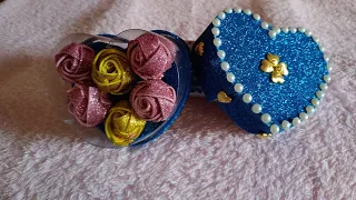 diy gift idea || wastematerial craft idea || bottle craft || foamsheet craft || flowers || diy heart