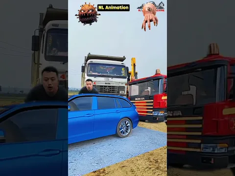 Massive Mixer Truck & Container Trucks Accidentally!! A Visual Feast #vfx​ #viralshorts​ #trending​