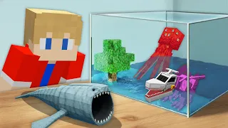 Fiz um AQUÁRIO de MONSTROS MARINHOS no Minecraft!