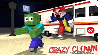 MONSTER MOBS CRAZY CLOWN CHALLENGE MINECRAFT ANIMATION