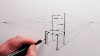 How to Draw a Chair using Two-Point Perspective: Narrated