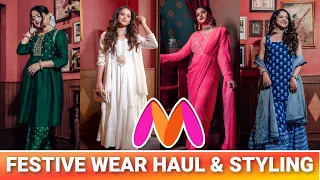 MYNTRA DIWALI ETHNIC WEAR HAUL & STYLING MYNTRA FESTIVE OUTFITS |DIWALI LOOKBOOK| GoGlam