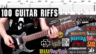 100 Greatest Guitar Riffs | Easy → Intermediate → Advanced → Master | With Tabs