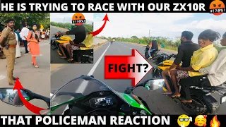 He is trying to race with our zx10xr 🙄|fight💥| |AKSQUAD| |TAMIL| |Zx10r|