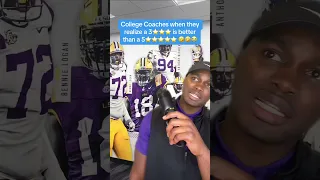 College Coaches when they realize a 3⭐️⭐️⭐️ is better than a 5⭐️⭐️⭐️🤣🤣😭 #lsu #thaddboii