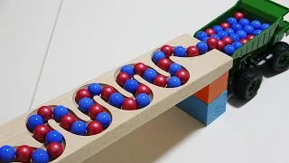 Marble Run Race  ☆ HABA Slope, Dump Truck & Garbage Truck # 10
