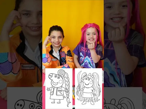 🐽 Peppa Pig versión MIRA y RUMI 😍 Las Pequeñas colorean a las Guerreras K-pop #art