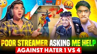 😨POOR STREAMER CRYING😭| AGAINST HATER🤬| 1 VS 4🔥 SERIOUS MATCH💻| FREE FIRE IN TELUGU #dfg  #freefire