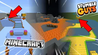 STUMBLE GUYS TAPI AKU MENCOBA 4 TEMPATNYA DI GAME DI MINECRAFT ! Ada Super slide,Lava rush😱