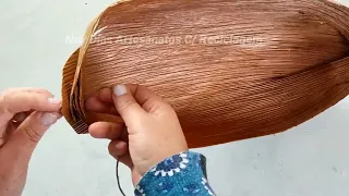 ARTESANATO RÚSTICO com Folha da Palmeira ❤️ Tutorial Faça Você Mesmo Recicla