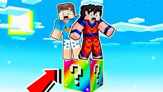 SOBREVIVA EM APENAS 1 BLOCO DE LUCKY BLOCK SPIRAL NO MINECRAFT!