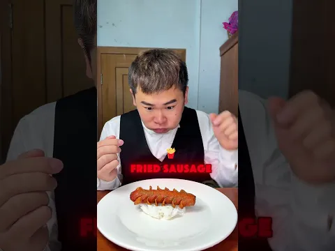Oh my god! You've definitely never eaten such a huge ham sausage! 😱🌭 #funny #shorts #food
