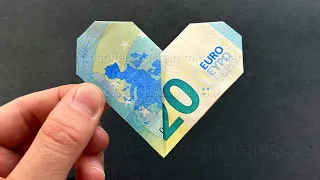 Geldscheine falten: Herz. Einfach Geld falten: Hochzeit, Weihnachten oder Geburtstag ❤