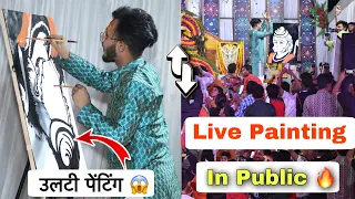 Hanuman ji Live painting 😍 In Public 🔥Part : 01