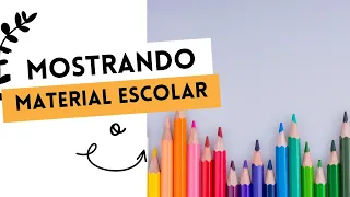 MOSTRANDO MATERIAL ESCOLAR DAS MINHAS PRIMAS